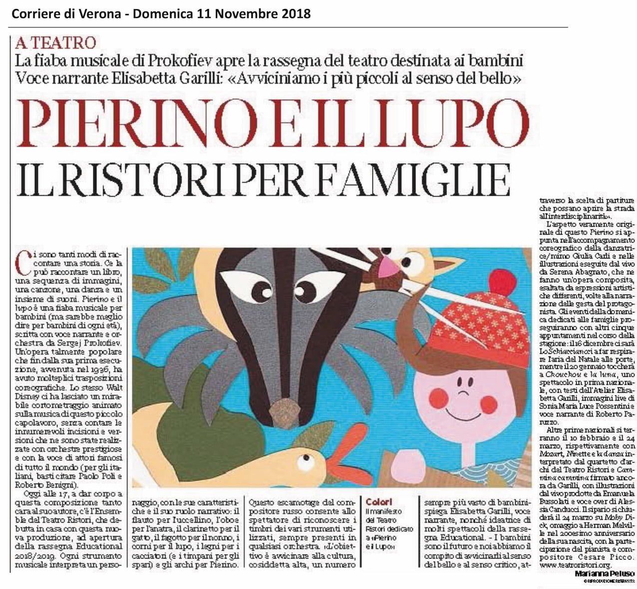 Atelier 2018.11.11 Corriere Pierino e il lupo